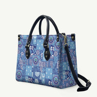 Federated States of Micronesia Merry Christmas Leather Bag Pacific Patchwork Xmas Vibes LT9 Blue - Polynesian Pride