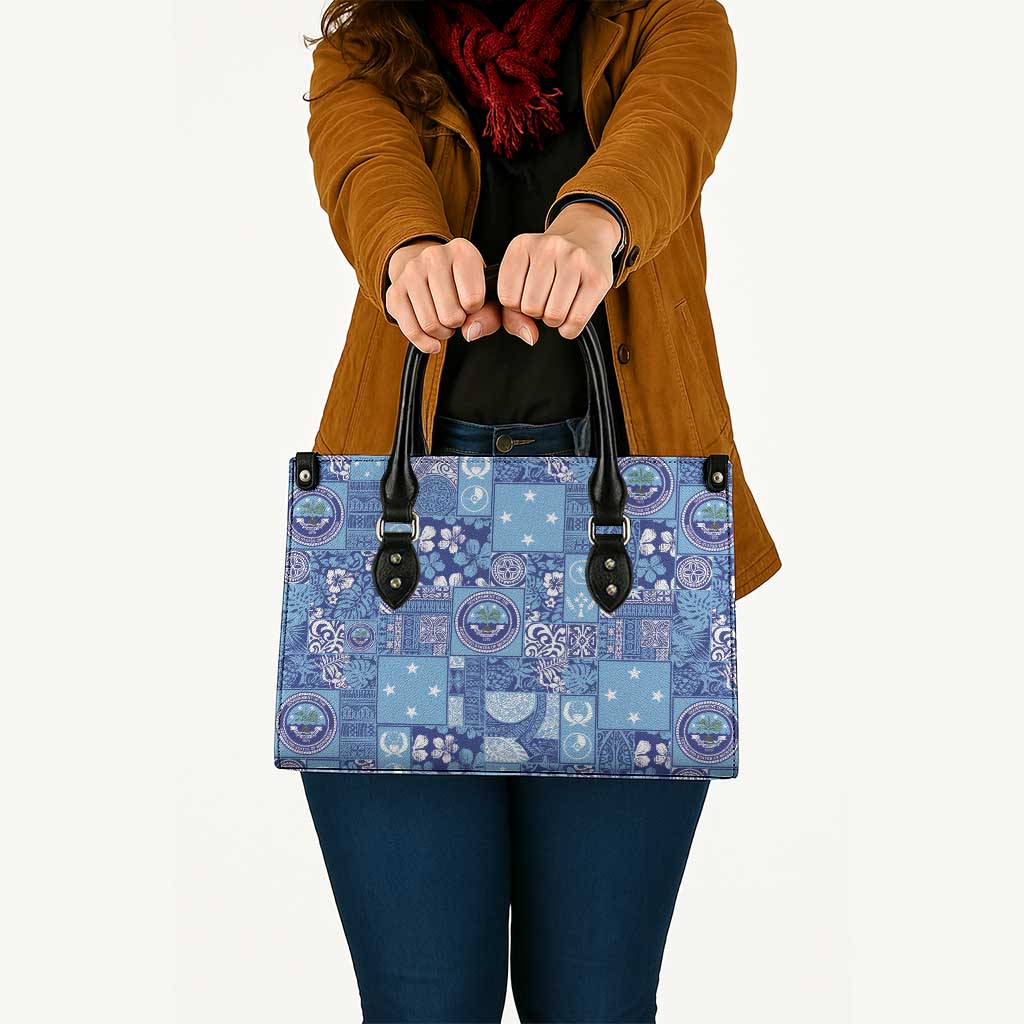 Federated States of Micronesia Merry Christmas Leather Bag Pacific Patchwork Xmas Vibes LT9 - Polynesian Pride
