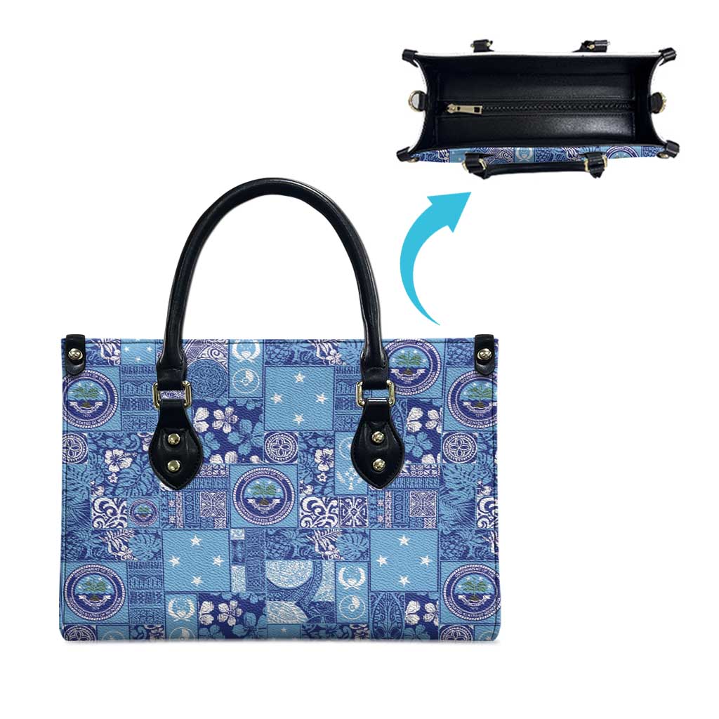 Federated States of Micronesia Merry Christmas Leather Bag Pacific Patchwork Xmas Vibes LT9 - Polynesian Pride