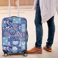 Federated States of Micronesia Merry Christmas Luggage Cover Pacific Patchwork Xmas Vibes - Polynesian Pride