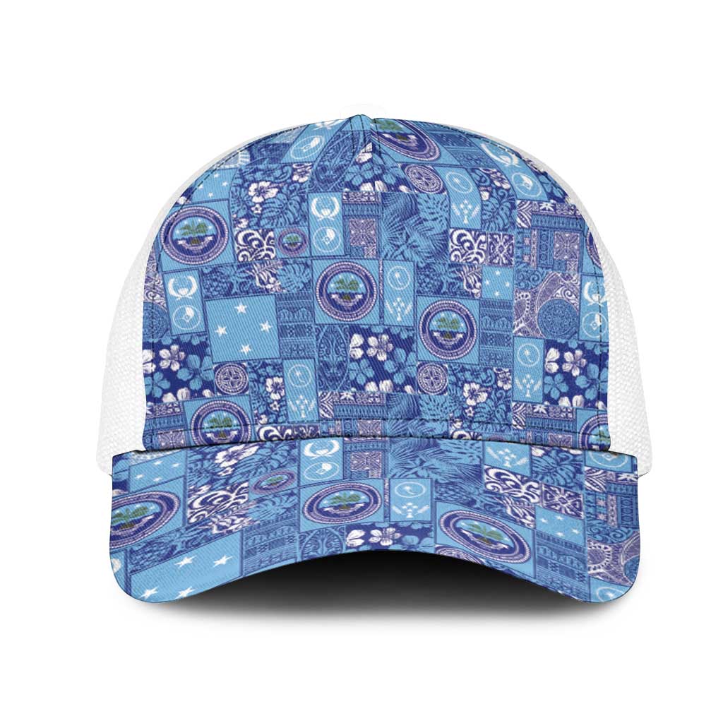 Federated States of Micronesia Merry Christmas Mesh Trucker Cap Pacific Patchwork Xmas Vibes - Polynesian Pride