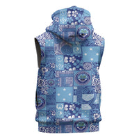 Federated States of Micronesia Merry Christmas Sleeveless Hoodie Pacific Patchwork Xmas Vibes - Polynesian Pride