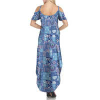 Federated States of Micronesia Merry Christmas Summer Maxi Dress Pacific Patchwork Xmas Vibes - Polynesian Pride