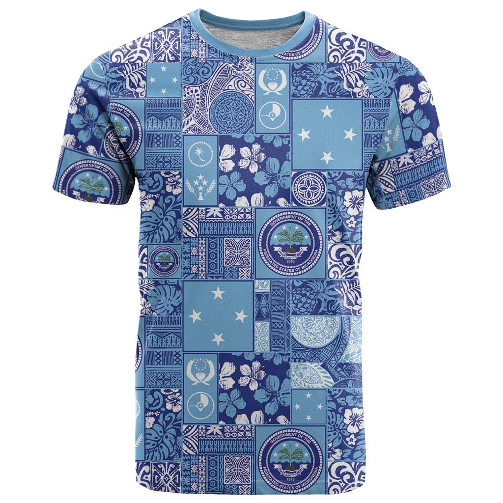 Federated States of Micronesia Merry Christmas T Shirt Pacific Patchwork Xmas Vibes - Polynesian Pride