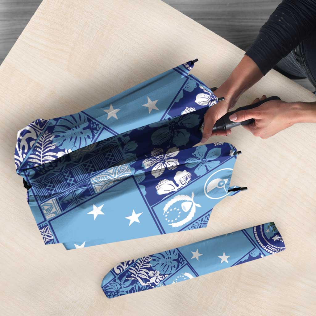 Federated States of Micronesia Merry Christmas Umbrella Pacific Patchwork Xmas Vibes - Polynesian Pride