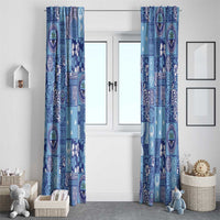 Federated States of Micronesia Merry Christmas Window Curtain Pacific Patchwork Xmas Vibes - Polynesian Pride