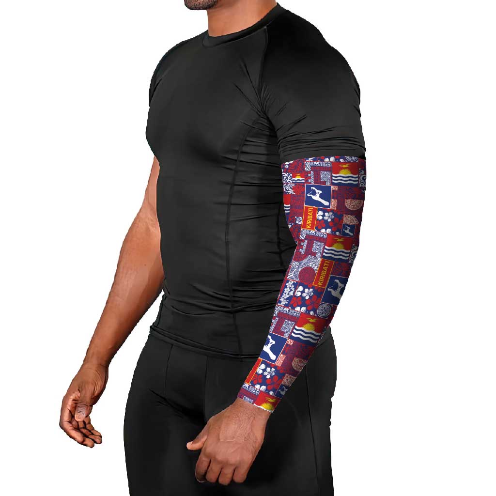 Kiribati Tekeraoi n te Kiritimati Arm Sleeves Pacific Patchwork Xmas Vibes - Polynesian Pride