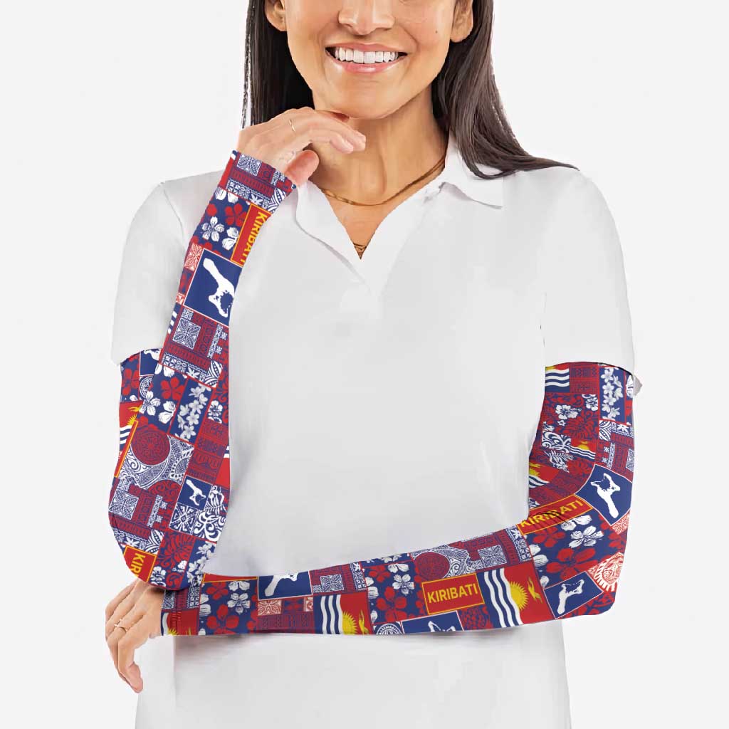 Kiribati Tekeraoi n te Kiritimati Arm Sleeves Pacific Patchwork Xmas Vibes - Polynesian Pride
