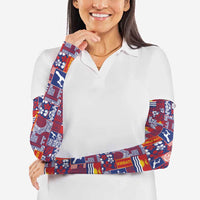 Kiribati Tekeraoi n te Kiritimati Arm Sleeves Pacific Patchwork Xmas Vibes - Polynesian Pride