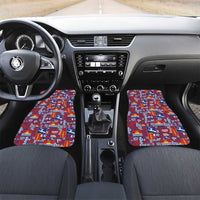 Kiribati Tekeraoi n te Kiritimati Car Mats Pacific Patchwork Xmas Vibes LT9 Set 2pcs - Front Red - Polynesian Pride