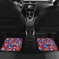 Kiribati Tekeraoi n te Kiritimati Car Mats Pacific Patchwork Xmas Vibes LT9 Set 2pcs - Back Red - Polynesian Pride