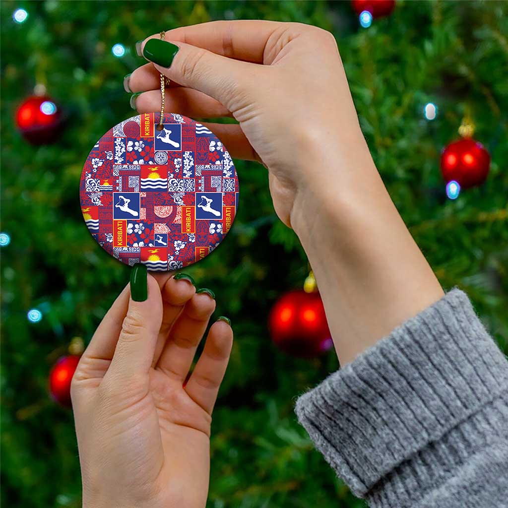 Kiribati Tekeraoi n te Kiritimati Ceramic Ornament Pacific Patchwork Xmas Vibes - Polynesian Pride