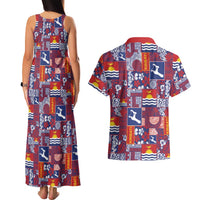 Kiribati Tekeraoi n te Kiritimati Couples Matching Tank Maxi Dress and Hawaiian Shirt Pacific Patchwork Xmas Vibes LT9 - Polynesian Pride