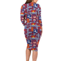 Kiribati Tekeraoi n te Kiritimati Family Matching Long Sleeve Bodycon Dress and Hawaiian Shirt Pacific Patchwork Xmas Vibes LT9 - Polynesian Pride