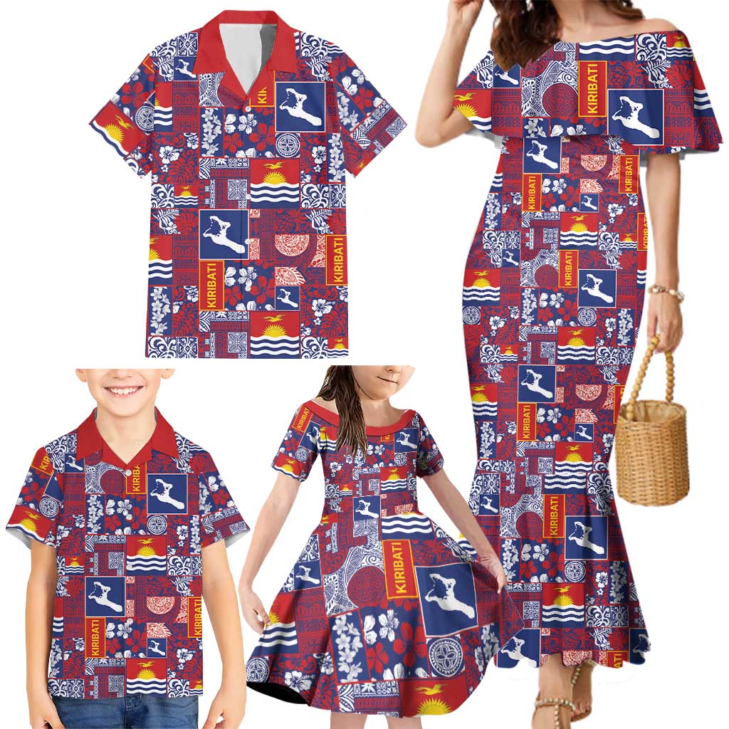 Kiribati Tekeraoi n te Kiritimati Family Matching Mermaid Dress and Hawaiian Shirt Pacific Patchwork Xmas Vibes LT9 - Polynesian Pride