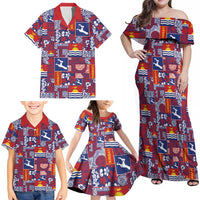 Kiribati Tekeraoi n te Kiritimati Family Matching Off Shoulder Maxi Dress and Hawaiian Shirt Pacific Patchwork Xmas Vibes LT9 - Polynesian Pride