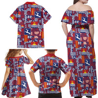 Kiribati Tekeraoi n te Kiritimati Family Matching Off Shoulder Maxi Dress and Hawaiian Shirt Pacific Patchwork Xmas Vibes LT9 - Polynesian Pride