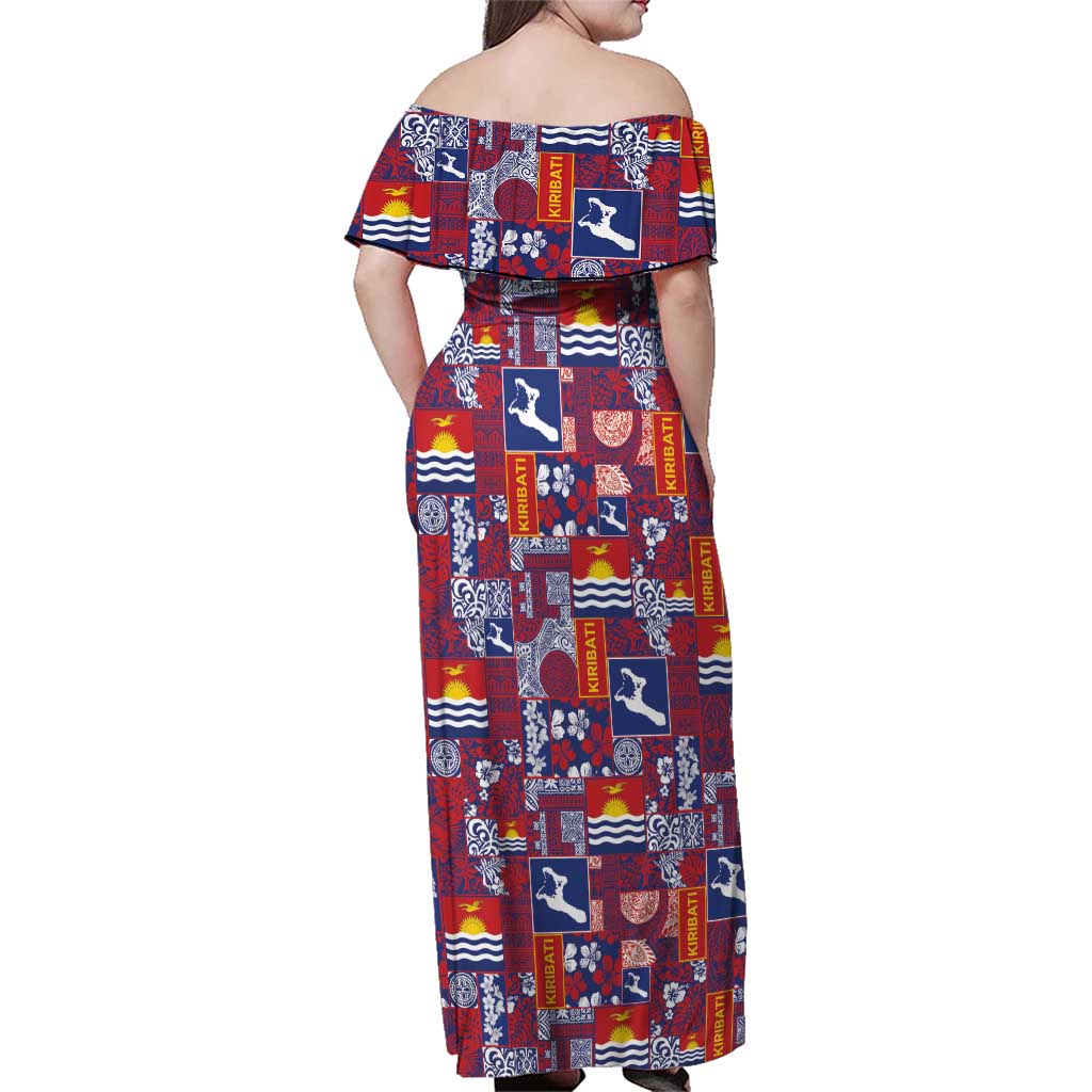 Kiribati Tekeraoi n te Kiritimati Family Matching Off Shoulder Maxi Dress and Hawaiian Shirt Pacific Patchwork Xmas Vibes LT9 - Polynesian Pride