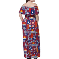 Kiribati Tekeraoi n te Kiritimati Family Matching Off Shoulder Maxi Dress and Hawaiian Shirt Pacific Patchwork Xmas Vibes LT9 - Polynesian Pride