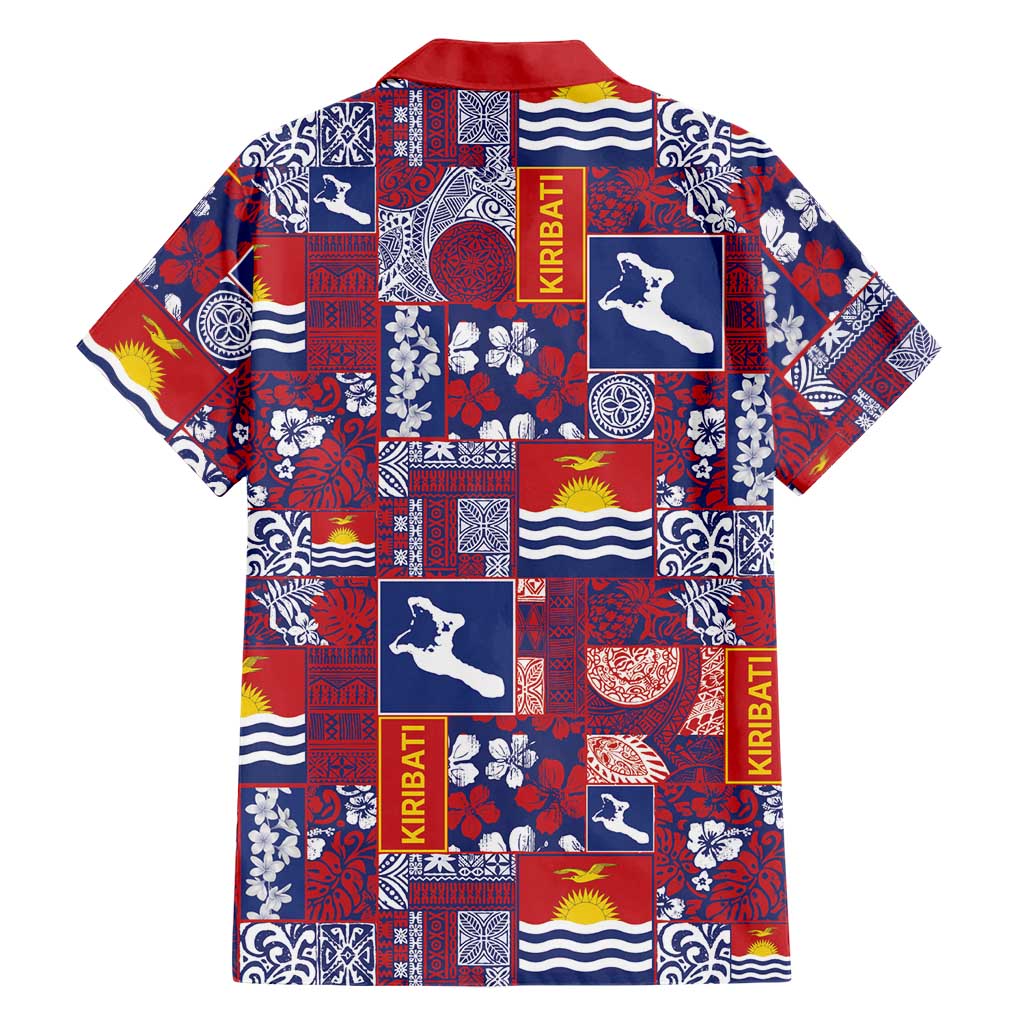Kiribati Tekeraoi n te Kiritimati Family Matching Off Shoulder Short Dress and Hawaiian Shirt Pacific Patchwork Xmas Vibes LT9 - Polynesian Pride