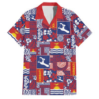 Kiribati Tekeraoi n te Kiritimati Family Matching Short Sleeve Bodycon Dress and Hawaiian Shirt Pacific Patchwork Xmas Vibes LT9 Dad's Shirt - Short Sleeve Red - Polynesian Pride