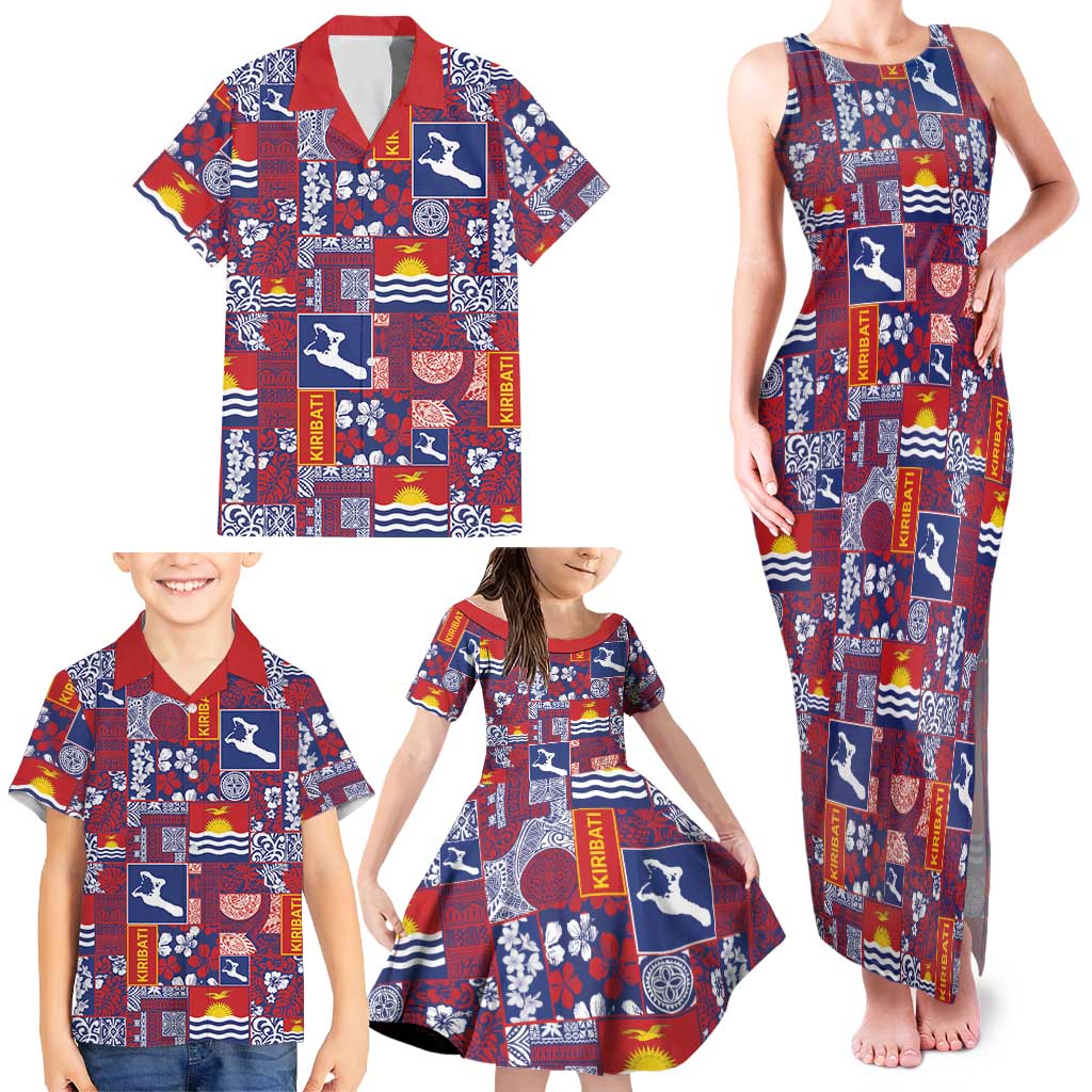 Kiribati Tekeraoi n te Kiritimati Family Matching Tank Maxi Dress and Hawaiian Shirt Pacific Patchwork Xmas Vibes LT9 - Polynesian Pride