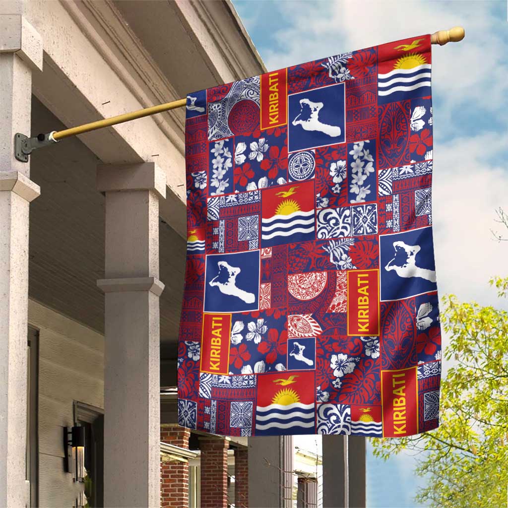 Kiribati Tekeraoi n te Kiritimati Garden Flag Pacific Patchwork Xmas Vibes - Polynesian Pride
