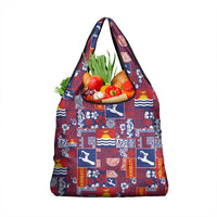 Kiribati Tekeraoi n te Kiritimati Grocery Bag Pacific Patchwork Xmas Vibes LT9 1-pack One Size Red - Polynesian Pride