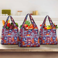 Kiribati Tekeraoi n te Kiritimati Grocery Bag Pacific Patchwork Xmas Vibes LT9 3-pack One Size Red - Polynesian Pride