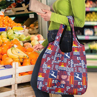 Kiribati Tekeraoi n te Kiritimati Grocery Bag Pacific Patchwork Xmas Vibes LT9 - Polynesian Pride
