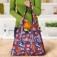 Kiribati Tekeraoi n te Kiritimati Grocery Bag Pacific Patchwork Xmas Vibes LT9 - Polynesian Pride