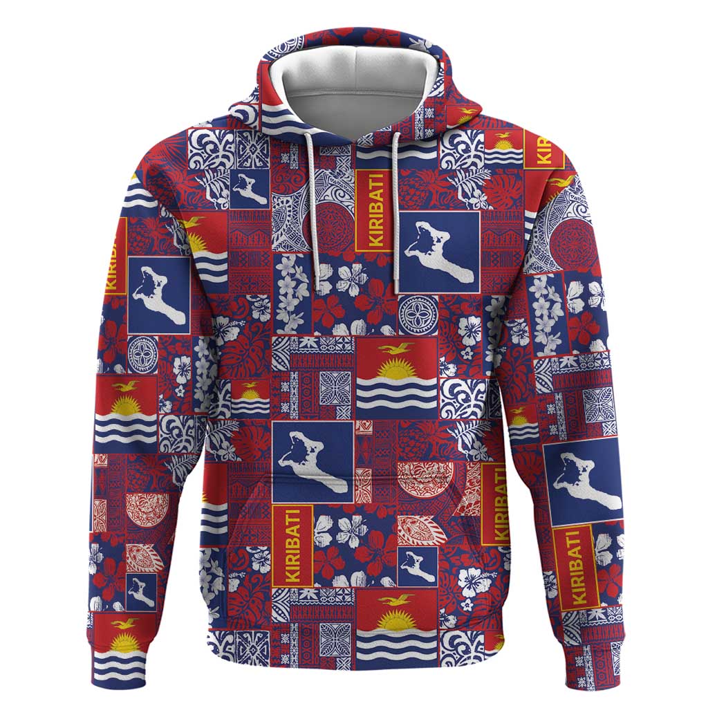 Kiribati Tekeraoi n te Kiritimati Hoodie Pacific Patchwork Xmas Vibes LT9 Pullover Hoodie Red - Polynesian Pride