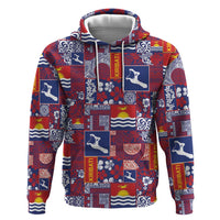 Kiribati Tekeraoi n te Kiritimati Hoodie Pacific Patchwork Xmas Vibes LT9 Pullover Hoodie Red - Polynesian Pride