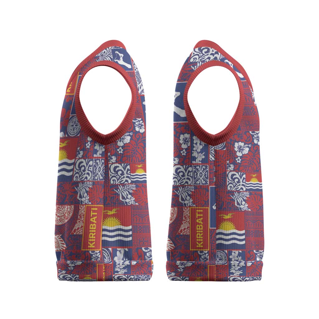 Kiribati Tekeraoi n te Kiritimati Christmas Knitted V-Neck Vest Pacific Patchwork Xmas Vibes - Polynesian Pride