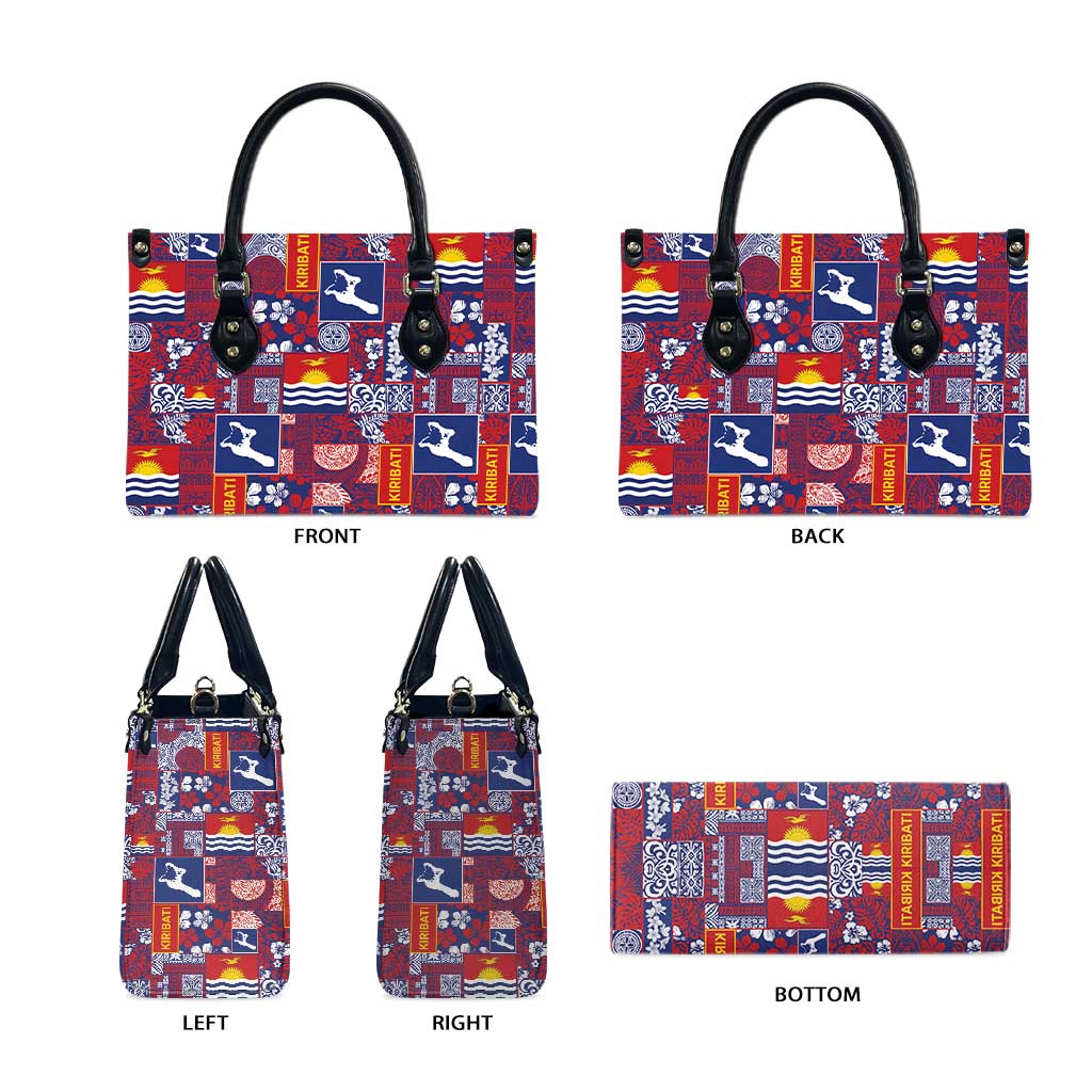 Kiribati Tekeraoi n te Kiritimati Leather Bag Pacific Patchwork Xmas Vibes - Polynesian Pride
