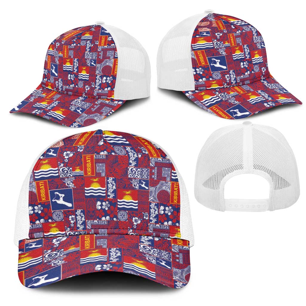 Kiribati Tekeraoi n te Kiritimati Mesh Trucker Cap Pacific Patchwork Xmas Vibes - Polynesian Pride