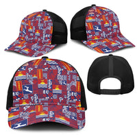Kiribati Tekeraoi n te Kiritimati Mesh Trucker Cap Pacific Patchwork Xmas Vibes - Polynesian Pride