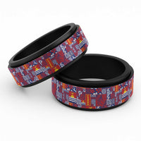 Kiribati Tekeraoi n te Kiritimati Spinner Ring Pacific Patchwork Xmas Vibes - Polynesian Pride