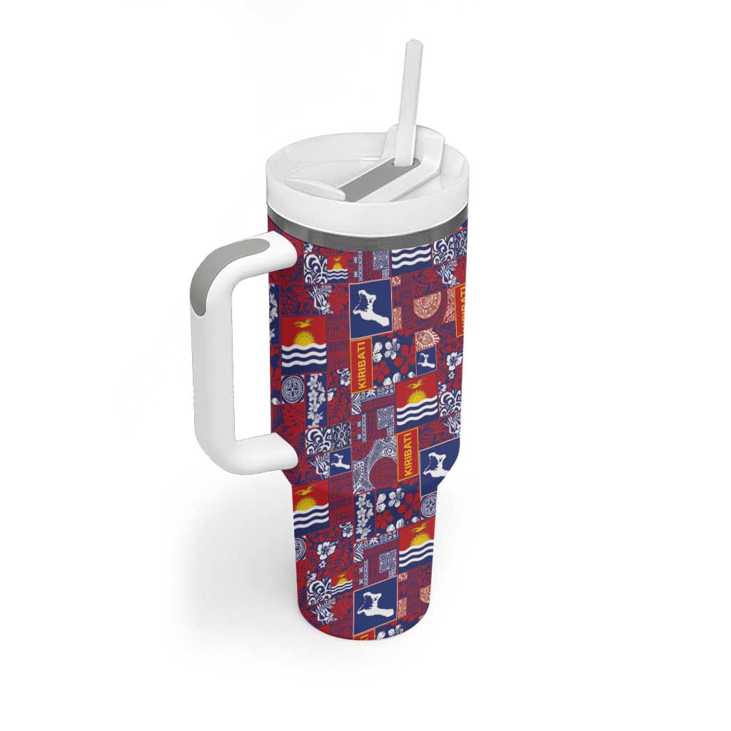 Kiribati Tekeraoi n te Kiritimati Tumbler With Handle Pacific Patchwork Xmas Vibes LT9 - Polynesian Pride