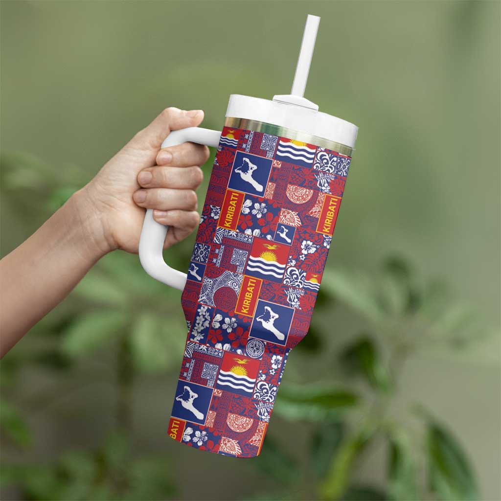 Kiribati Tekeraoi n te Kiritimati Tumbler With Handle Pacific Patchwork Xmas Vibes LT9 - Polynesian Pride