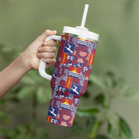 Kiribati Tekeraoi n te Kiritimati Tumbler With Handle Pacific Patchwork Xmas Vibes LT9 - Polynesian Pride