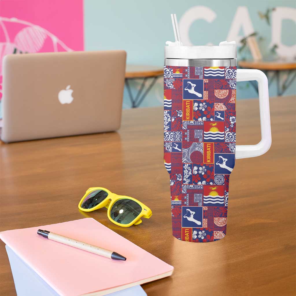 Kiribati Tekeraoi n te Kiritimati Tumbler With Handle Pacific Patchwork Xmas Vibes LT9 - Polynesian Pride