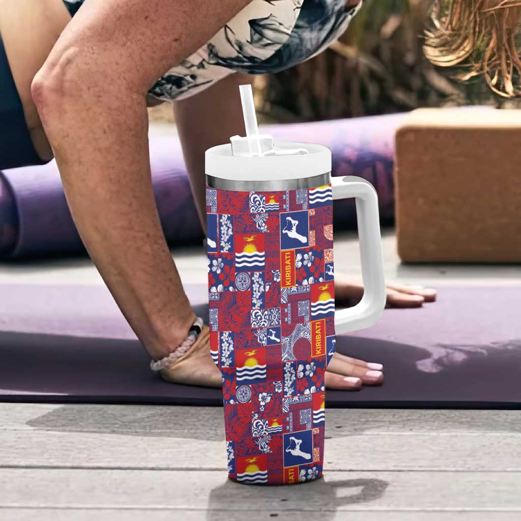 Kiribati Tekeraoi n te Kiritimati Tumbler With Handle Pacific Patchwork Xmas Vibes LT9 - Polynesian Pride