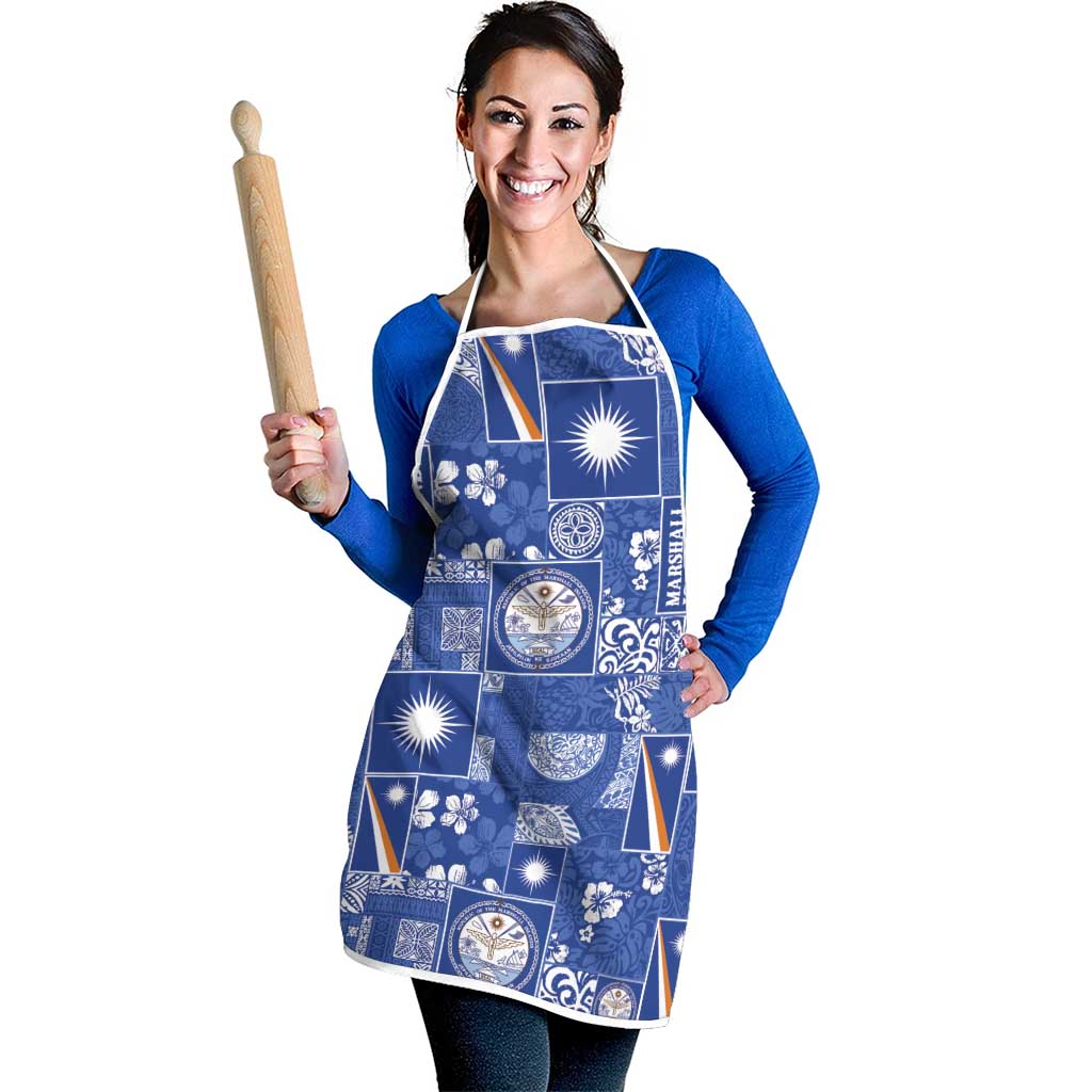 Marshall Islands Merry Christmas Apron Pacific Patchwork Xmas Vibes - Polynesian Pride