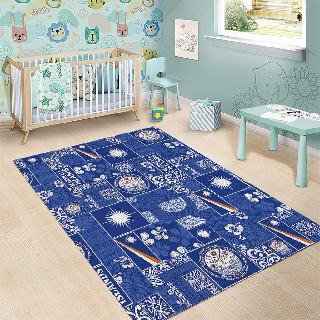 Marshall Islands Merry Christmas Area Rug Pacific Patchwork Xmas Vibes - Polynesian Pride