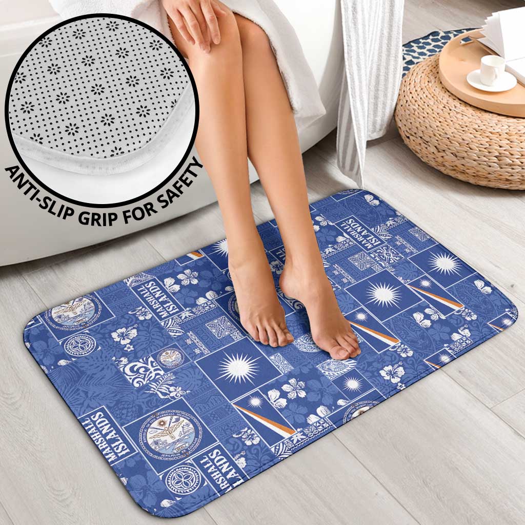 Marshall Islands Merry Christmas Bathroom Set Pacific Patchwork Xmas Vibes - Polynesian Pride