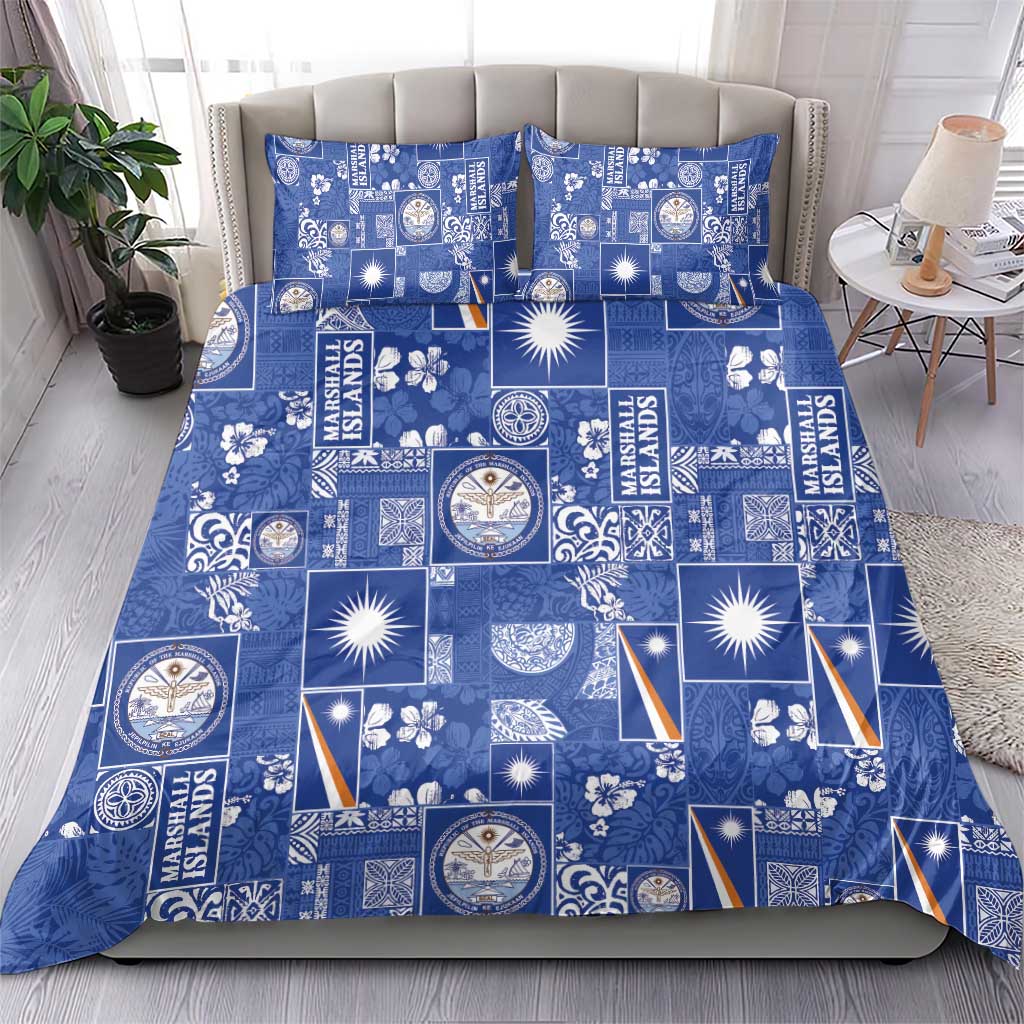 Marshall Islands Merry Christmas Bedding Set Pacific Patchwork Xmas Vibes - Polynesian Pride