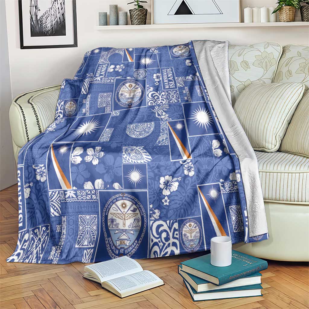 Marshall Islands Merry Christmas Blanket Pacific Patchwork Xmas Vibes - Polynesian Pride