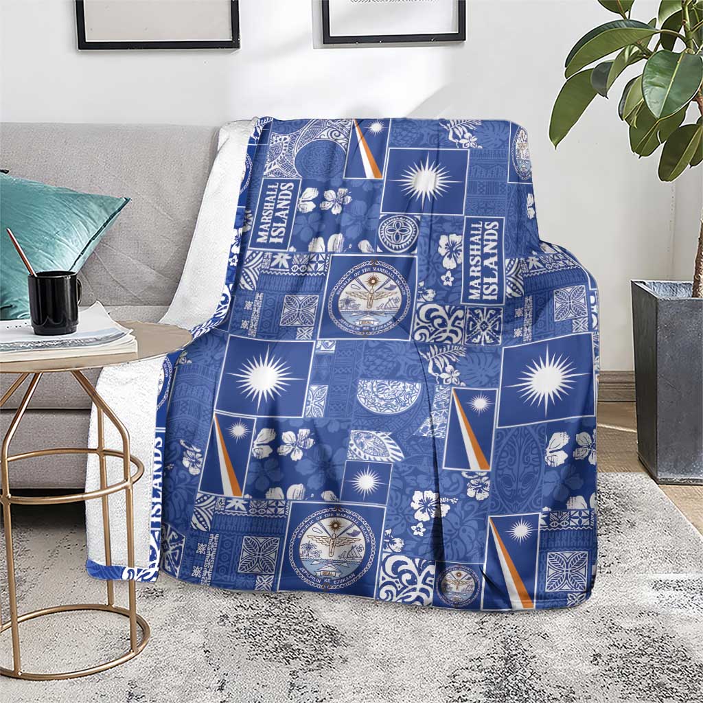 Marshall Islands Merry Christmas Blanket Pacific Patchwork Xmas Vibes - Polynesian Pride