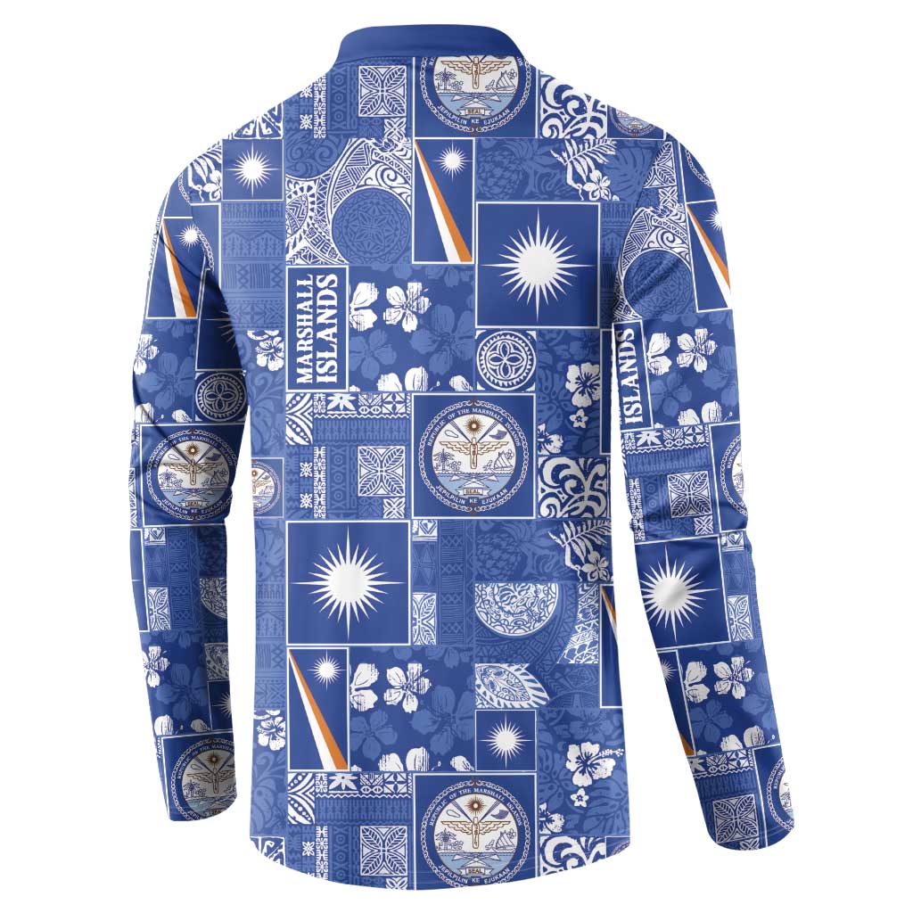 Marshall Islands Merry Christmas Button Sweatshirt Pacific Patchwork Xmas Vibes - Polynesian Pride